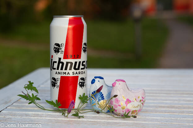 Ichnusa an Sardenhuhn mit frischen Kräutern